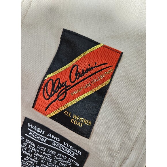 Vintage Oleg Cassini Thermolite Men's Trench Coat Tan All Weather Coat Size 54 - Picture 11 of 16